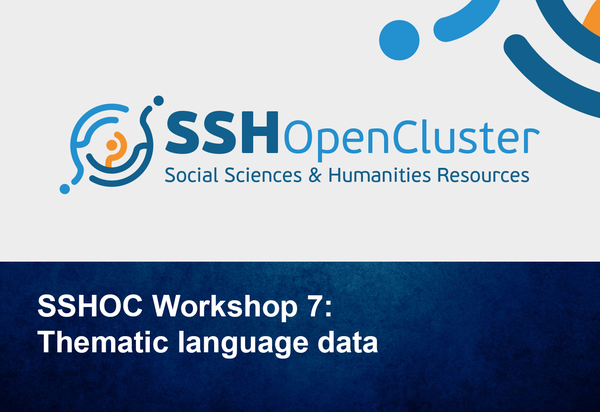 SSHOC Workshops: Thematic language data