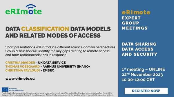 eRImote Expert Group 2. Meeting 1 - Data classification models and related modes of access