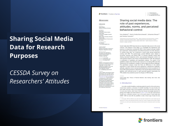 Towards Sharing Social Media Data for Research Purposes - A CESSDA Survey on Researchers' Attitudes