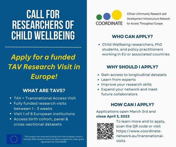 Call for researchers for child and youth wellbeing is open!