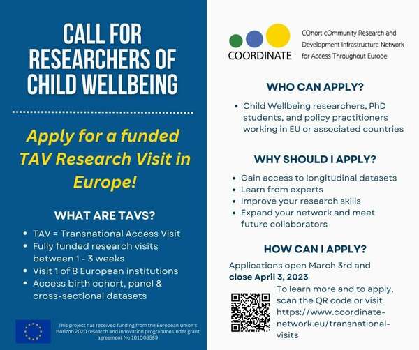 Call for researchers for child and youth wellbeing is open!
